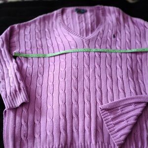 Ralph Lauren Cable-Knit Side-Slit Sweater